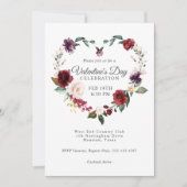 Romantic Floral Heart Valentijnsdag Celebration Kaart (Voorkant)