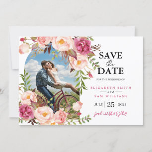 Romantic Floral Lijst Aangepaste foto Opslaan Datu Save The Date