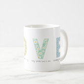 Romantic Floral LOVE Initial Acrostic Design Koffiemok (Voorkant rechts)