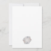 Romantic Floral Monogram Wreath Wedding Kaart (Achterkant)