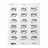 Romantic Floral Paars Roos Weddenschap Etiket (Full Sheet)