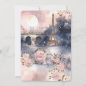 Romantic Floral Paris Eiffel Tower Bridal Shower Kaart (Achterkant)
