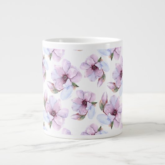 Romantic Floral Pattern Extra Grote Beker (Voorkant)