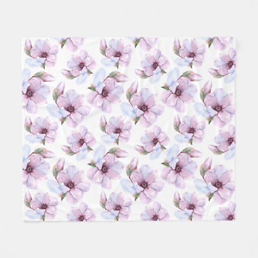 Romantic Floral Pattern Fleece Deken (Voorkant (Horizontaal))