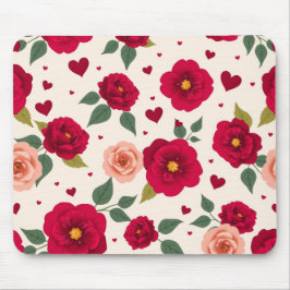 Romantic Floral Pattern Mouse Pad Muismat