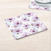 Romantic Floral Pattern Vierkante Kartonnen Onderzetter (Schuin)