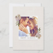 Romantic Floral Photo Wedding Save the Date (Voorkant)