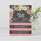 Romantic Floral Post Wedding Reception nodigt slec Kaart (Staand voorkant)