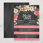 Romantic Floral Post Wedding Reception nodigt slec Kaart (Voorkant / Achterkant)