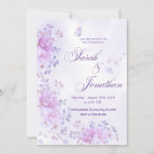 💐Romantic Floral Purple Wedding Invitation (Devant)