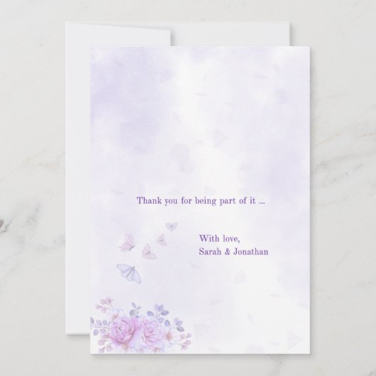 💐Romantic Floral Purple Wedding Invitation (Dos)