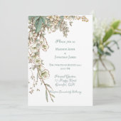 Romantic Floral Script Elegant Wedding Kaart (Staand voorkant)