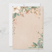 Romantic Floral Script Hand Drawn Wedding Kaart (Achterkant)