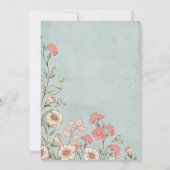 Romantic Floral Script Hand tekende chic Wedding Save The Date (Achterkant)