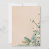 Romantic Floral Script Hand tekende chic Wedding Save The Date (Achterkant)