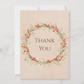 Romantic Floral Script met eenvoudige bruiloft Bedankkaart (Voorkant)