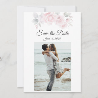 Romantic Floral sla de datumkaart op Save The Date