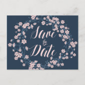 Romantic Floral sparen de Datum Briefkaarten (Voorkant)