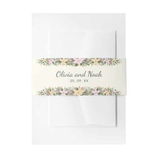 Romantic floral uitnodigingen wikkel (Voorkant Voorbeeld)