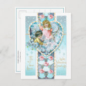 Romantic  Floral Valentijn Briefkaart (Voorkant / Achterkant)