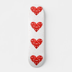 Romantic Floral Valentijn Heart Skateboard