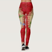 Romantic Floral Valentijnsdag Leggings (Achterkant)