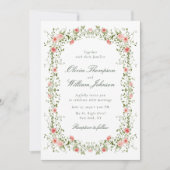 Romantic Floral Vine Frame Wedding Invitation (Devant)