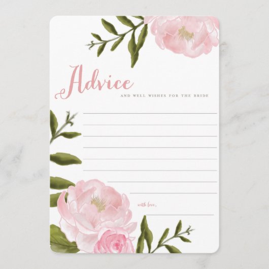 Romantic Floral Wedding Advice-kaarten Advieskaart (Voorkant)