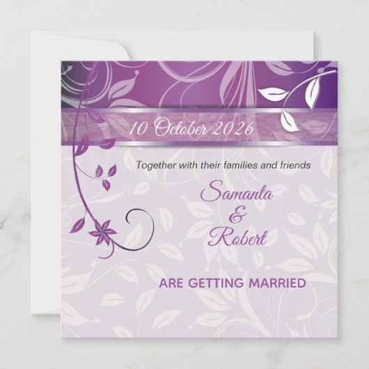 Romantic Floral wedding invitation (Devant)