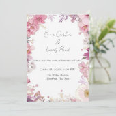 Romantic Floral Wedding Invitation Card (Debout devant)