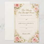 Romantic Floral Wedding Invitation Card Template Briefpapier (Voorkant / Achterkant)