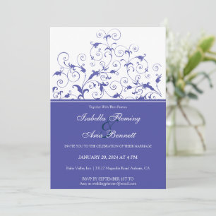 Romantic Floral Wedding Invitation Kaart