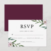 Romantic Floral Wedding RSVP Kaartje (Voorkant / Achterkant)