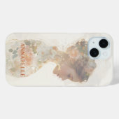Romantic Floral Woman Silhouette Custom  Case-Mate iPhone Case (Achterkant (horizontaal))