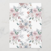 Romantic Floral Wreath Waterverf Monogram Weddensc Menu (Achterkant)