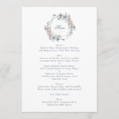 Romantic Floral Wreath Waterverf Monogram Weddensc Menu (Voorkant)