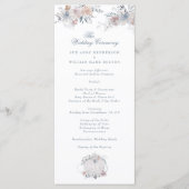Romantic Floral Wreath Waterverf Monogram Weddensc Programma (Voorkant)