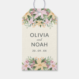 Romantic floral wreath wedding cadeaulabel