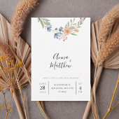 Romantic Floral Wreath Wedding Invitation