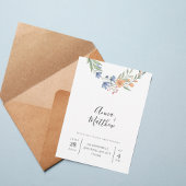 Romantic Floral Wreath Wedding Invitation