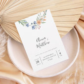 Romantic Floral Wreath Wedding Invitation