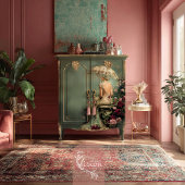 Romantic Florals Sage Green Lady & a Parasol Art Tissuepapier