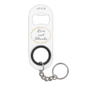 Romantic Flourish Monogram Gold Wedding Mini Flessenopener (Achterkant)
