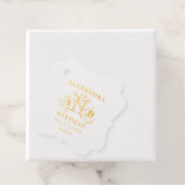 Romantic Flourish Monogrammed Wedding Bedankjes Labels (Met doos)