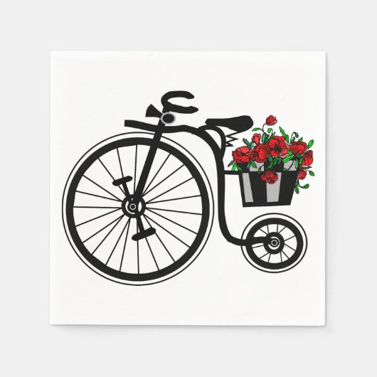 Romantic  Flowers Bike - Servet (Voorkant)