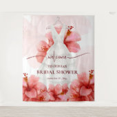 Romantic Flowers Dress Vrijgezellenfeest Welkom Wandkleed (Voorkant)