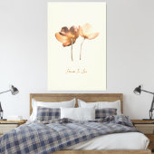 Romantic Flowers in Love – Botanical Fantasy Boho Canvas Afdruk (Insitu (Slaapkamer))