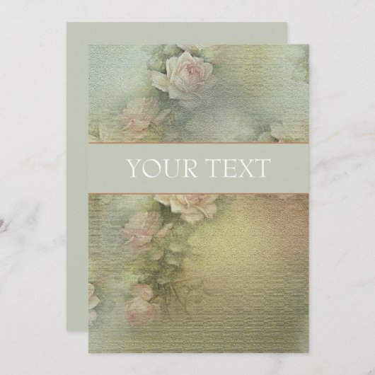 Romantic Flowers - Uitnodiging Kaart (Voorkant / Achterkant)