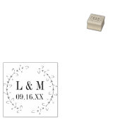 Romantic Foliage Wreath Wedding Personalized Rubberstempel (Gestempeld)