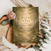 Romantic Forest Path Wedding Save The Date